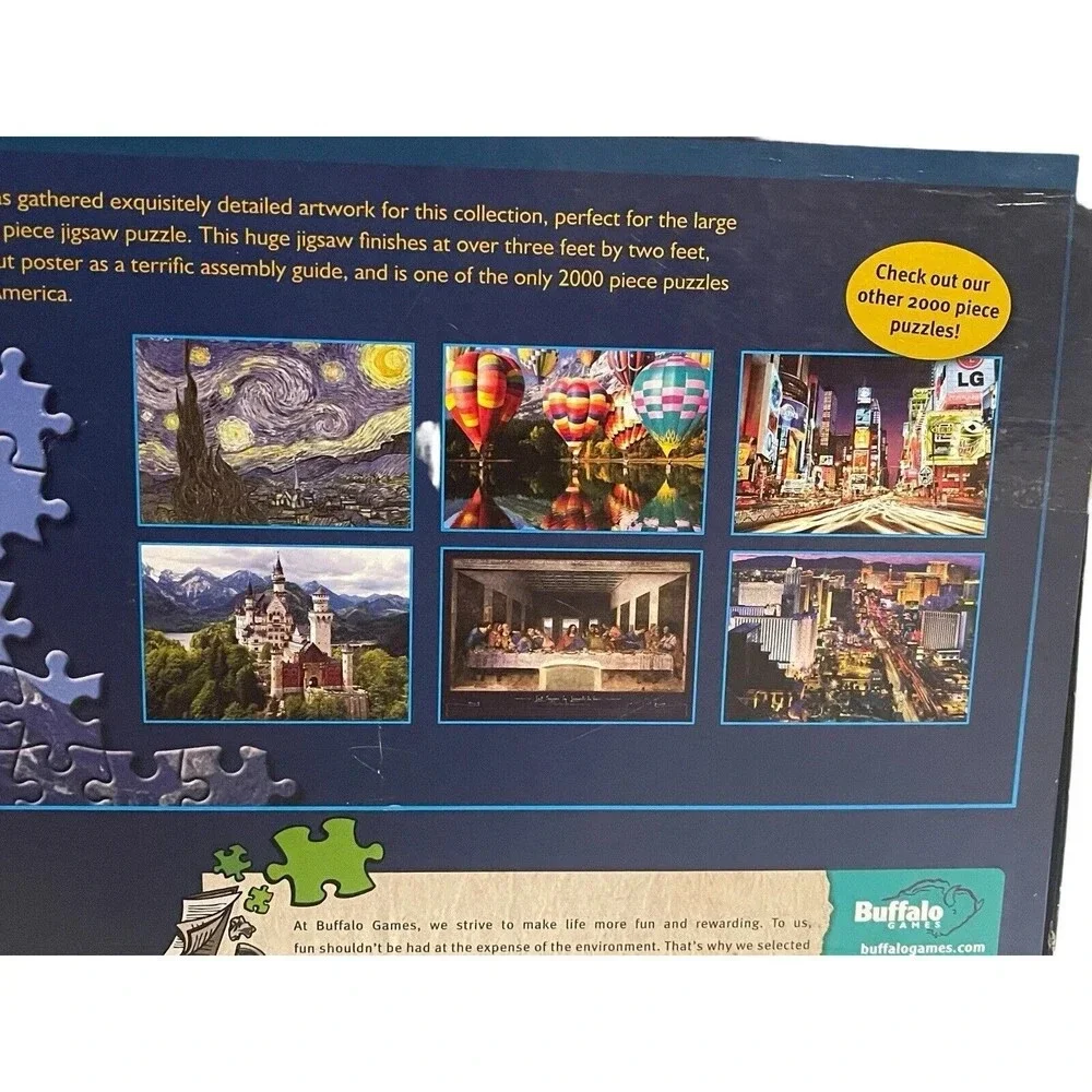 2000pc THE STARRY NIGHT JIGSAW PUZZLE Vincent Van Gogh Buffalo Games Complete